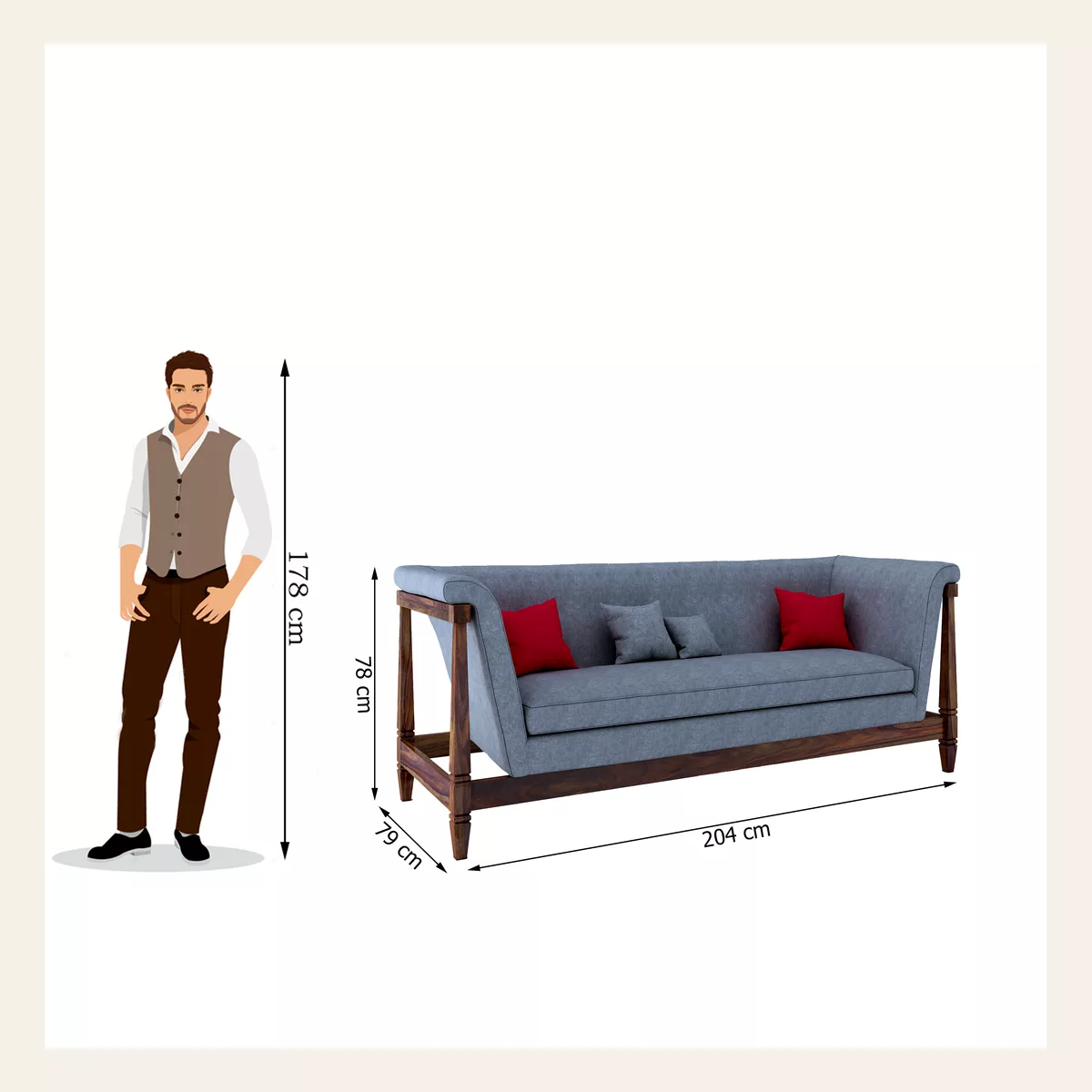 Largo Wooden Sofa
