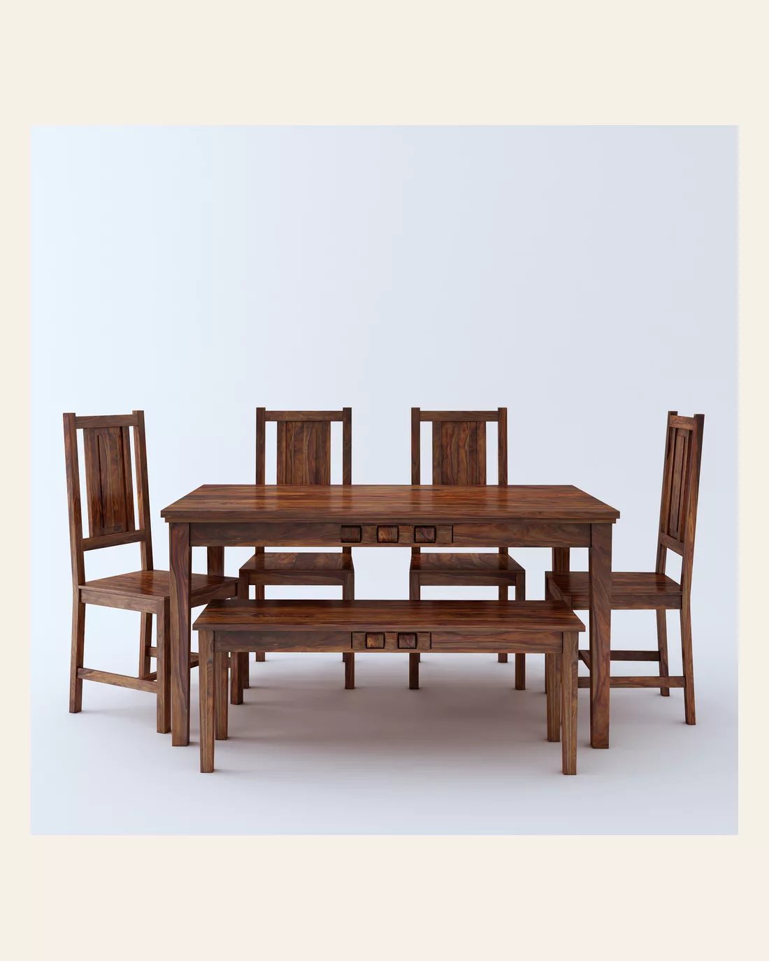 Weave 6 Seater Dining With Bench Dining Set