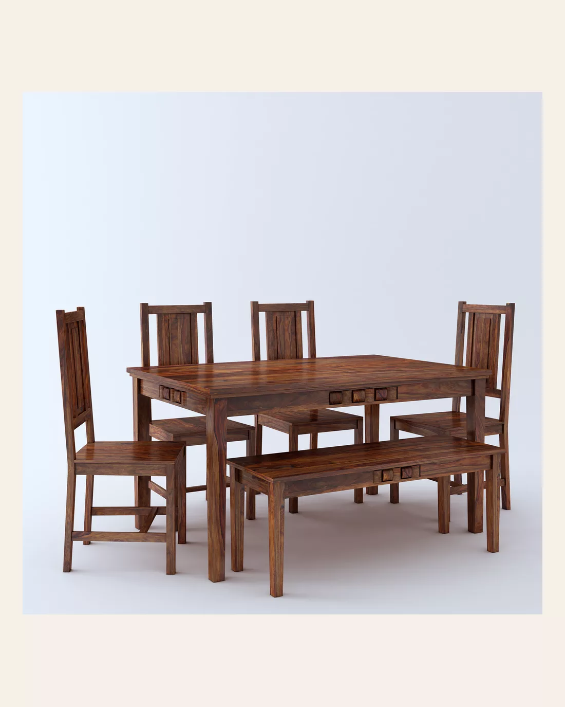 Weave 6 Seater Dining With Bench Dining Set