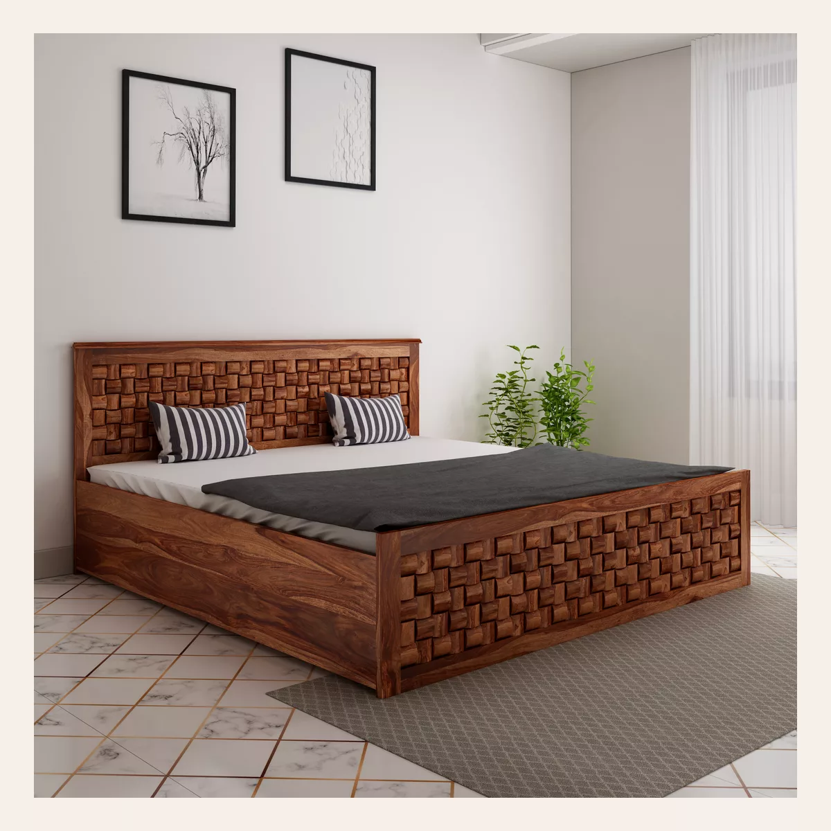 Weave Hydraulic King Bed